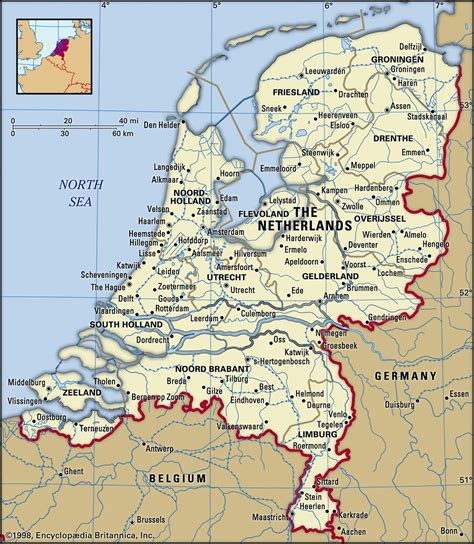 holland the country map.